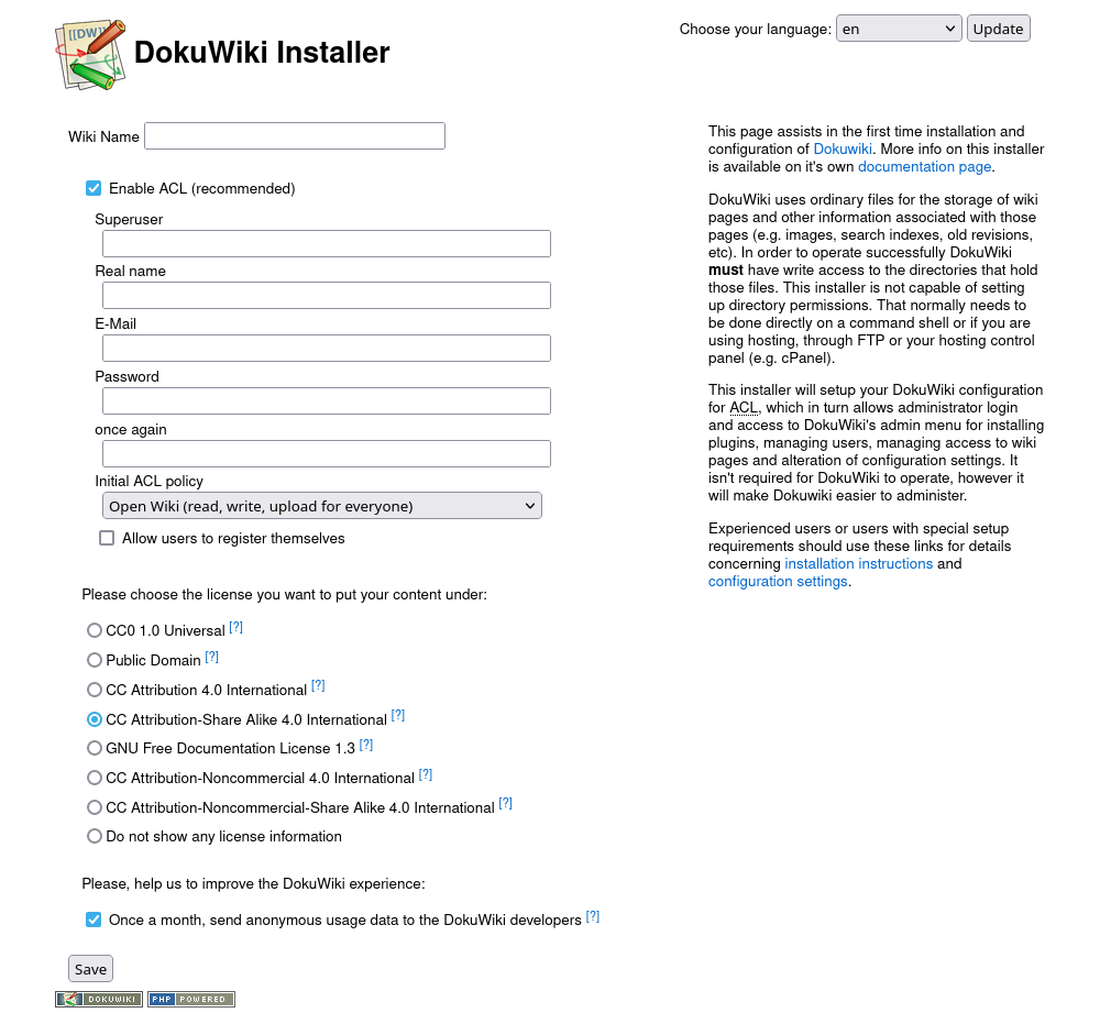 dokuwiki installer