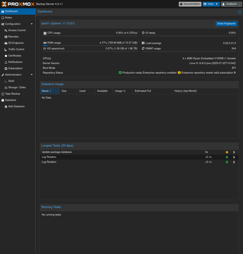 pbs dashboard